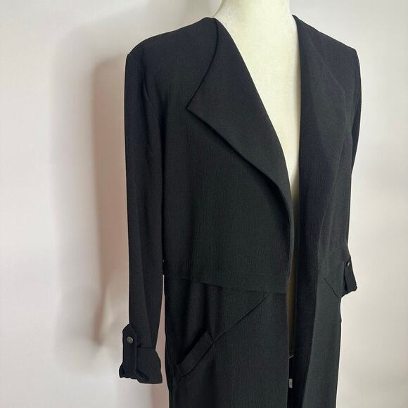 Leith Unstructured Long Black Blazer Size Small - Picture 2 of 8